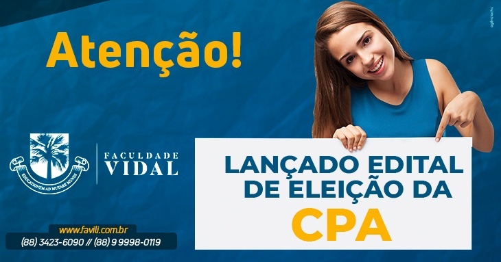 Edital do Processo Eletivo da COMISSÃO PRÓPRIA DE AVALIAÇÃO – CPA